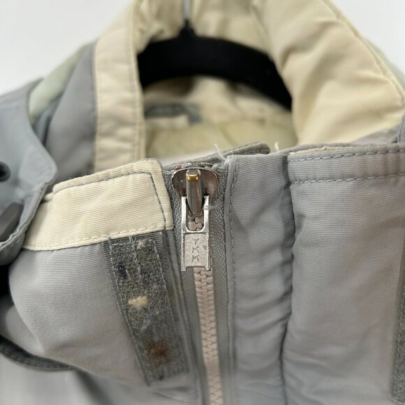 BURTON *FLAWED* Men's Vintage Toast Gray Yellow Snowboard Jacket Size Large - Picture 11 of 15